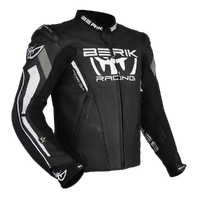 BERIK APEX LEATHER JACKET BLACK WHITE