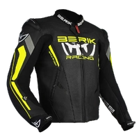 BERIK APEX LEATHER JACKET BLACK HI VIZ