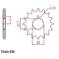 SUPERSPROX 630 PITCH FRONT SPROCKET Z650-Z750