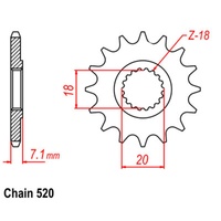 SUPERSPROX 520 PITCH FRONT SPROCKET RM125/PE175