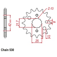 SUPERSPROX 530 PITCH FRONT SPROCKET KAWASAKI/SUZUKI/YAMAHA