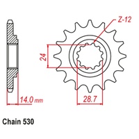 SUPERSPROX 530 PITCH FRONT SPROCKET KAWASAKI