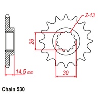 SUPERSPROX 530 PITCH FRONT SPROCKET HONDA