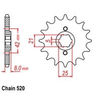 SUPERSPROX 520 PITCH FRONT SPROCKET YAMAHA 