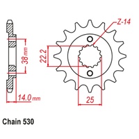 SUPERSPROX 530 PITCH FRONT SPROCKET CAGIVA 900 ELEPHANT/900 GRAND CANYON 