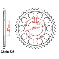 SUPERSPROX 525 PITCH SUZUKI REAR SPROCKET 