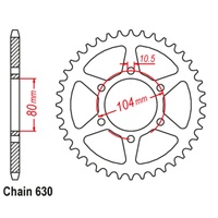 SUPERSPROX 630 PITCH KAWASAKI REAR SPROCKET 