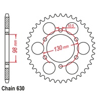 SUPERSPROX 630 PITCH KAWASAKI REAR SPROCKET 