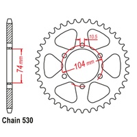 SUPERSPROX 530 PITCH KAWASAKI REAR SPROCKET 