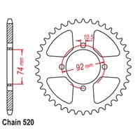 SUPERSPROX 520 PITCH YAMAHA REAR SPROCKET