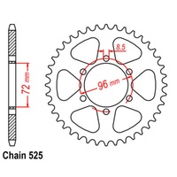 SUPERSPROX 525 PITCH SUZUKI REAR SPROCKET 