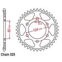 SUPERSPROX 525 PITCH KAWASAKI REAR SPROCKET 