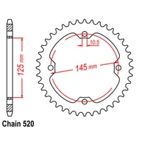 SUPERSPROX 520 PITCH YAMAHA REAR SPROCKET 