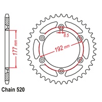 SUPERSPROX 520 PITCH HUSQVARNA REAR SPROCKET 