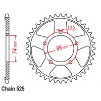 SUPERSPROX 525 PITCH HONDA REAR SPROCKET