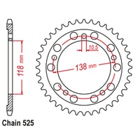 SUPERSPROX 525 PITCH HONDA REAR SPROCKET