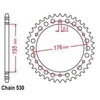 SUPERSPROX 530 PITCH TRIUMPH REAR SPROCKET 