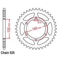 SUPERSPROX 525 PITCH KAWASAKI/SUZUKI REAR SPROCKET 