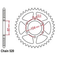 SUPERSPROX 39T 520 PITCH ALLOY REAR SPROCKET - BLACK