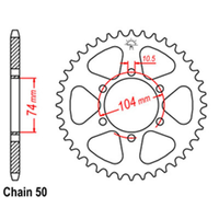 RK REAR SPROCKET - STEEL 42T 530P