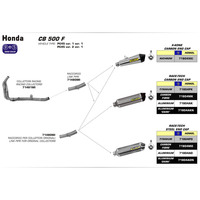 ARROW SILENCER - RACE-TECH ALUMINIUM WITH STEEL END CAP - HONDA CB500F, CBR500R & CB500X