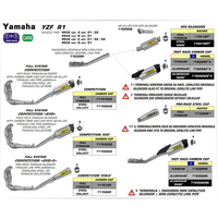 ARROW SILENCER - RACE-TECH ALUMINIUM WITH CARBON END CAP - YAMAHA YZF-R1