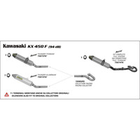 ARROW SILENCER - THUNDER ALUMINIUM SILVER WITH STEEL END CAP - KAWASAKI KX450F '09-10