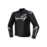 ALPINESTARS FASTER V3 AIRFLOW LEATHER JACKET BLACK WHITE