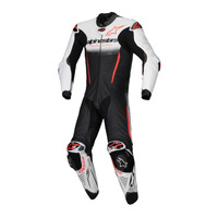 ALPINESTARS GPR7 1PC LEATHER SUIT WHITE BLACK FLURO RED