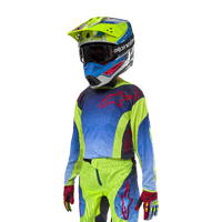 ALPINESTARS 2024 YOUTH RACER HOEN JERSEY FLURO YELLOW BLUE NIGHT NAVY