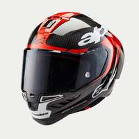 ALPINESTARS SUPERTECH SR10 ELEMENT BLACK CARBON BRIGHT RED WHITE GLOSS HELMET