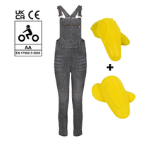 MotoGirl Daisy Dunagree Overalls Grey