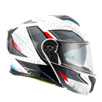 RXT 918 FLIP-UP HELMET FUSION GLOSS WHITE BLACK RED