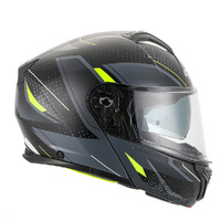 RXT 918 FLIP-UP HELMET FUSION MATT BLACK GREY FLURO YELLOW