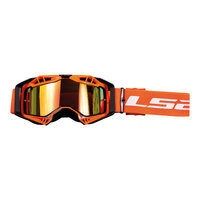 LS2 AURA PRO GOGGLE ORANGE WITH IRIDIUM LENS