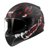 LS2 FF353 RAPID II KAIJU MATT BLACK RED WHITE