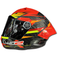 LS2 FF805 THUNDER CARBON GP PRO FIM HOMOLOGATED FIRE RED BLACK