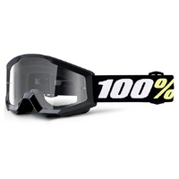 100% STRATA MINI GOGGLES BLACK W/ CLEAR LENS