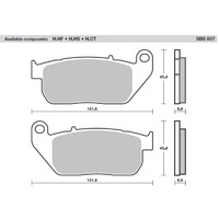 SBS 807H.HS FRONT PADS - SINTER STREET AMERICAN V-TWIN