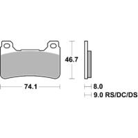 SBS 809DC FRONT PADS - DUAL CARBON RACE