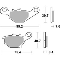 SBS 820SI FRONT/REAR PADS - SINTER OFF ROAD