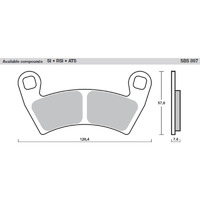 SBS 897ATS FRONT/REAR PADS - SINTER ATV