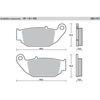 SBS 915SI FRONT/REAR PADS - SINTER OFF ROAD