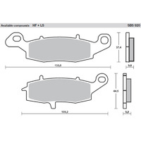 SBS 920LS REAR PADS - SINTER STREET