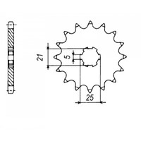 MTX 1467 STEEL FRONT SPROCKET 428 PITCH 14-TEETH - 10-074-14