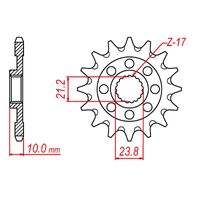 MTX 1443 HORNET LIGHTWEIGHT STEEL FRONT SPROCKET 520 PITCH 13-TEETH - 10B-443-13