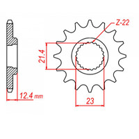 MTX 1593 STEEL FRONT SPROCKET 520 PITCH 14-TEETH - 10-593-14