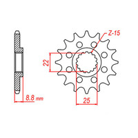 MTX 1901 HORNET LIGHTWEIGHT STEEL FRONT SPROCKET 520 PITCH 13-TEETH - 10B-KT1-13