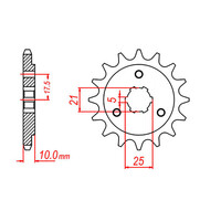 MTX 1448 STEEL FRONT SPROCKET 525 PITCH 13-TEETH - 10-31D-13