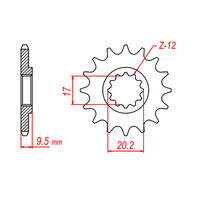 MTX 1907 STEEL FRONT SPROCKET 428 PITCH 15-TEETH - 10-KT5-15